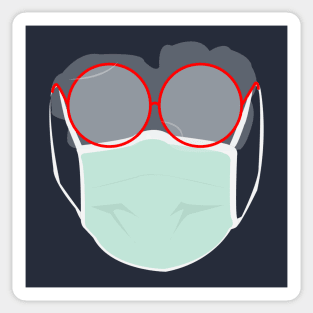 foggy glasses, face mask Sticker